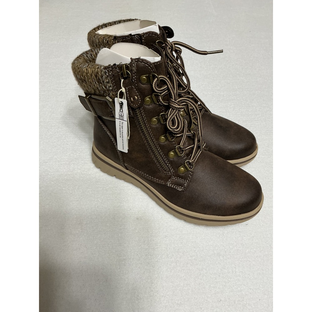 Cliffs by White Mountain Hearty Boots Womens 6 Brown Sweater Cuff C32703-249 NIB
